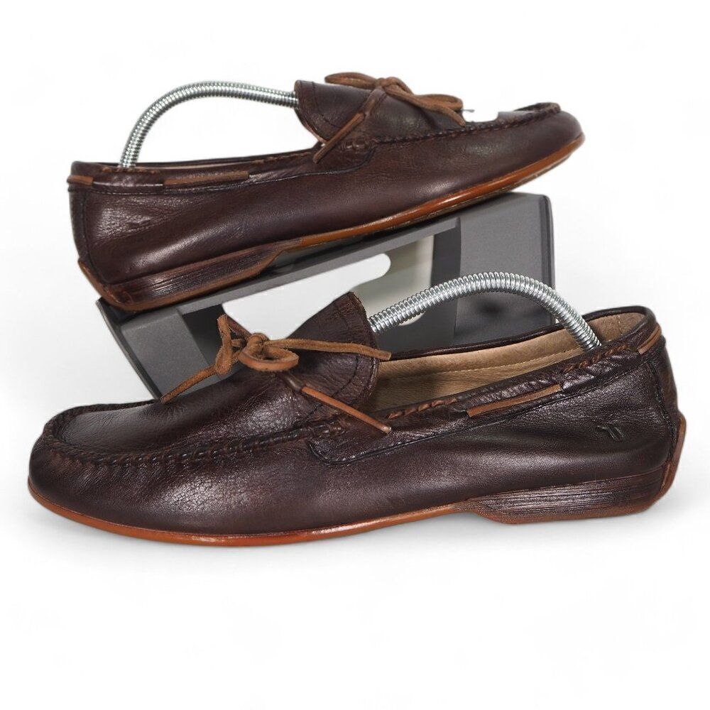 Frye Lewis Leather Tie Loafers Chocolate‎ Brown 3480273-CHO Men's 10.5